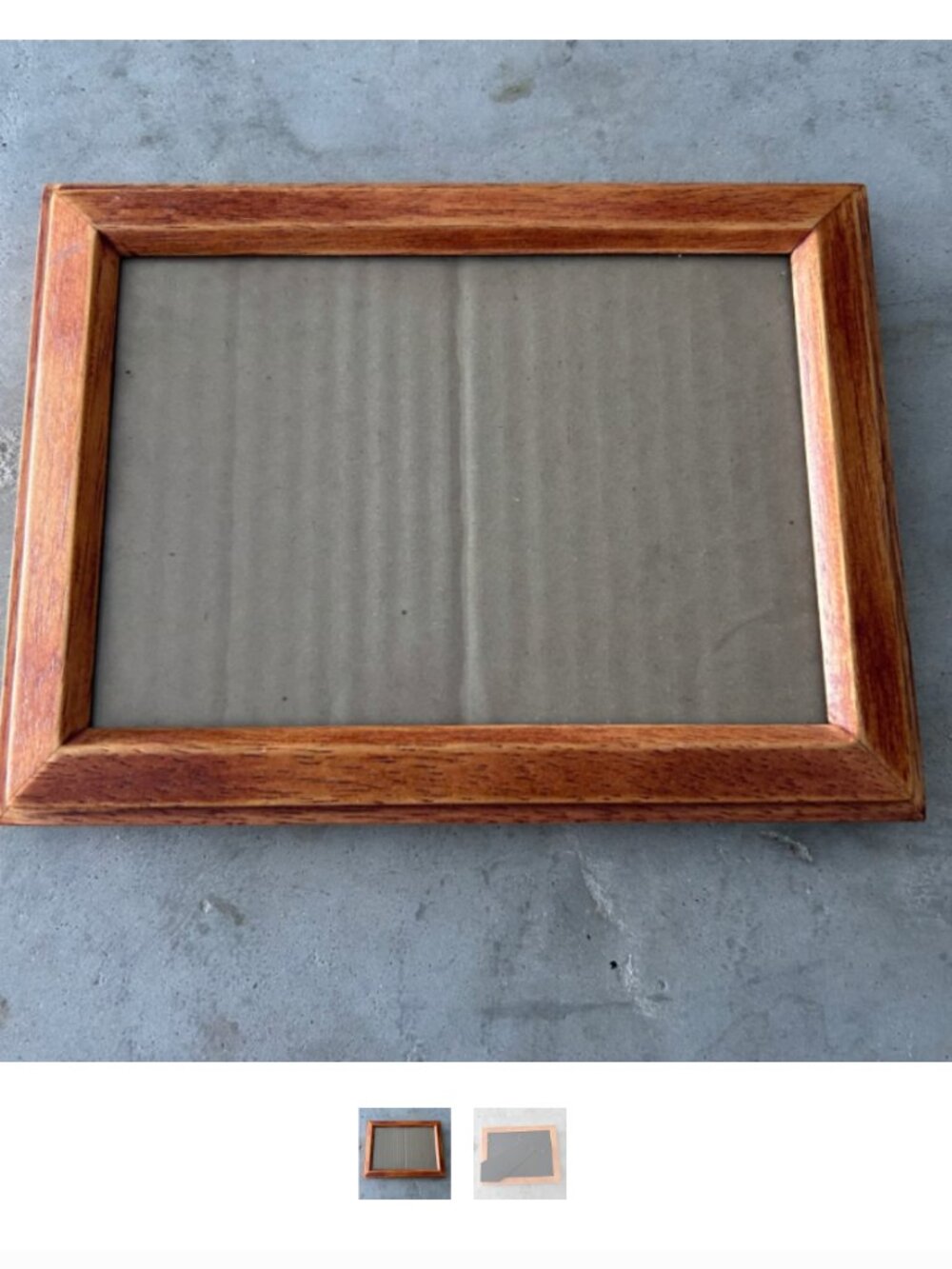 Vintage Brown Solid Wood Picture Frame 5x7 Photo Size w/Glass